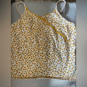 Floral Yellow and White Girls Top NWOT